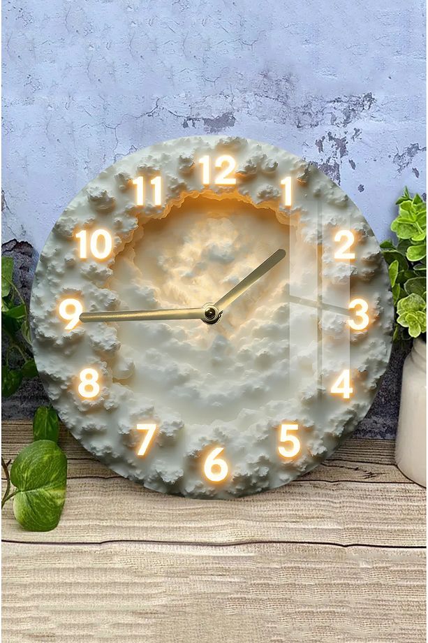 BULUT DESENLİ TEMPERLİ CAM SAAT – 33x33 cm CSDW321 - 2
