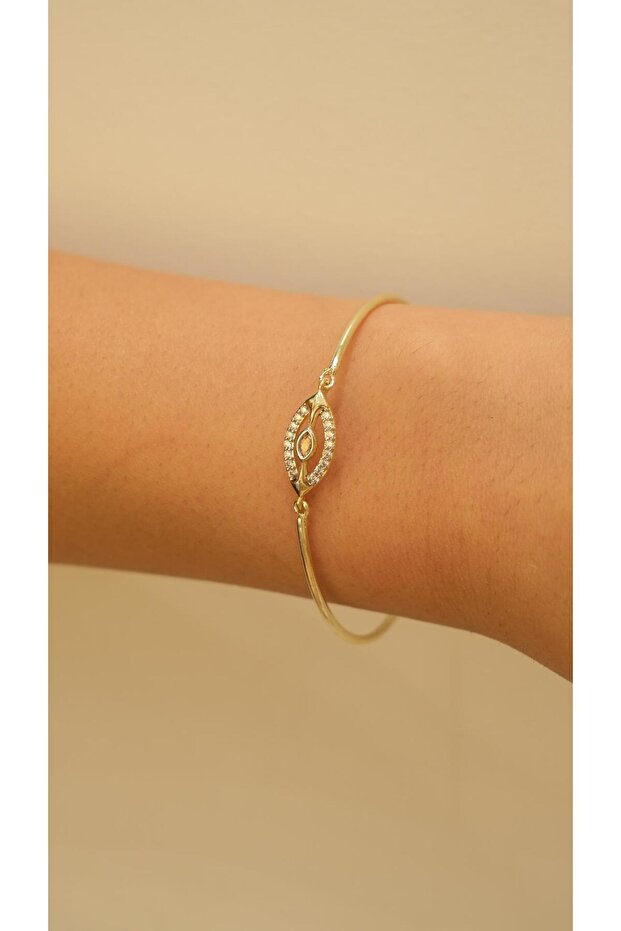 Gold Handcuff Figure Detailed Adjustable Bracelet