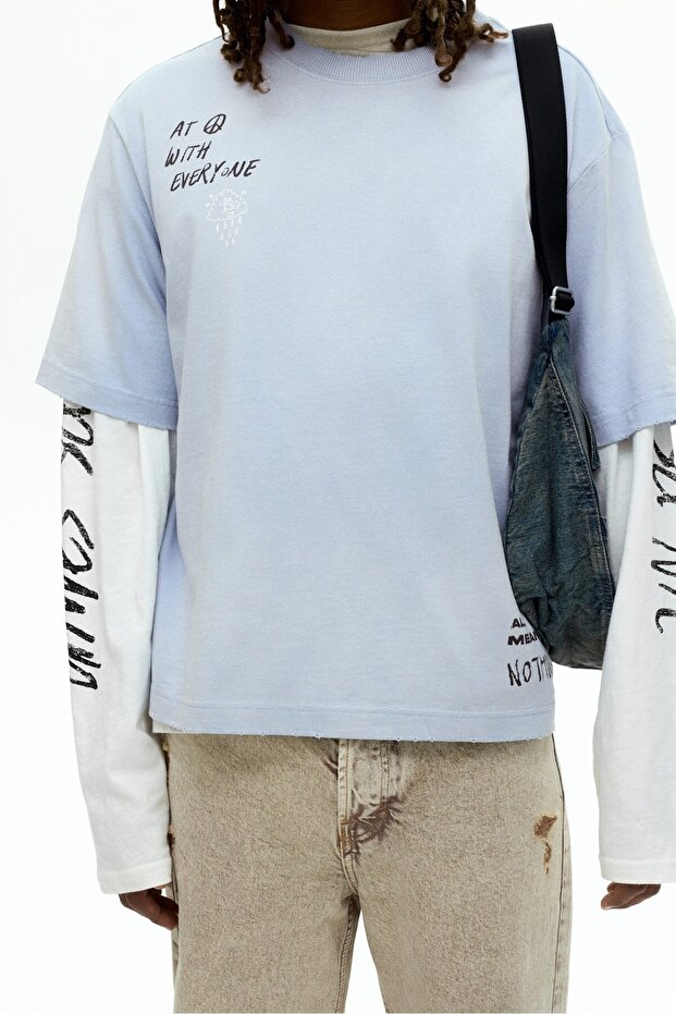 Baskılı Tişört Oversized Fit - 2