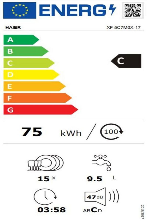 15 kişilik yıkama kapasitesi, C enerji sınıfı, 10 programlı, 2 sepetli, Inox - 6