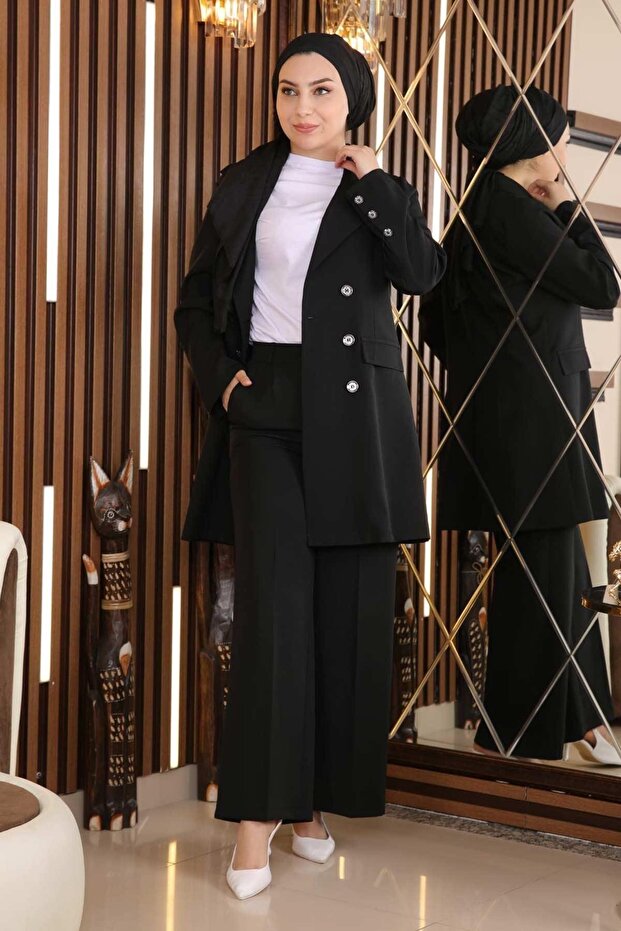 Jacketed Suit Black 19005 - 3