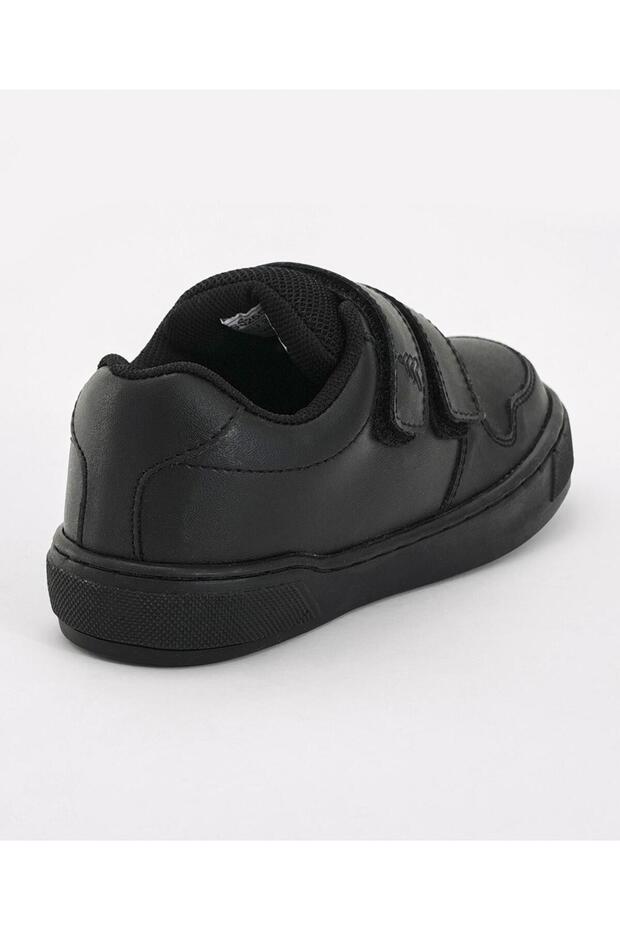 Velcro Closure Solid School Shoes - Black - 4