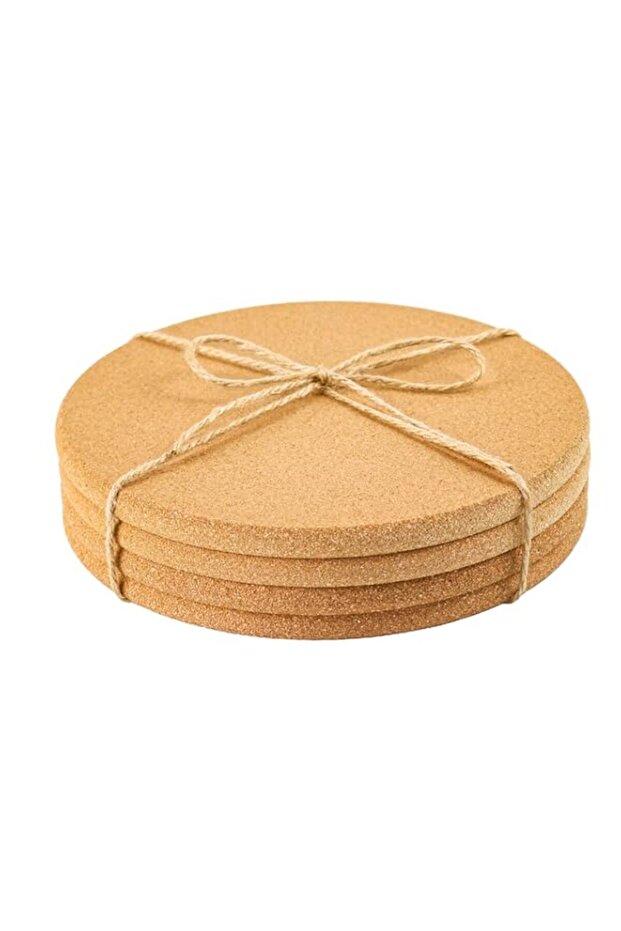 HillSpring 4-Pack Cork Trivets, Hot Pots Pans Holder, 7.5 x 7.5 x 0.4 Inches, Round Cork Coaster fo