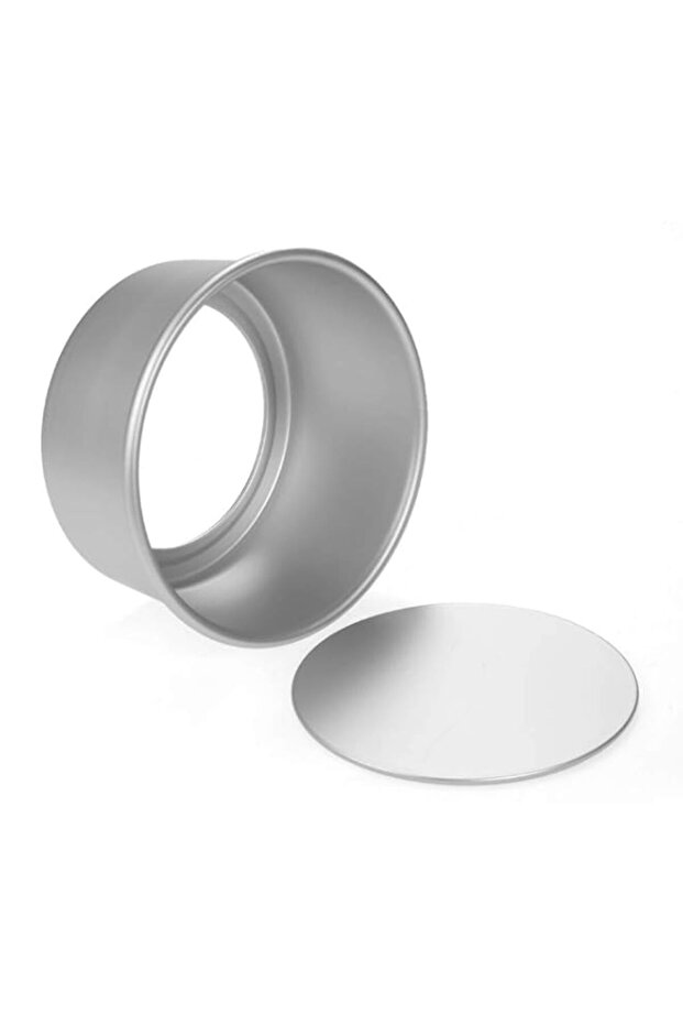5Pcs Aluminum Alloy Round Cake Mould Chiffon Cake Baking Pan Pudding Cheesecake Mold Set With Removable Bottom, Silver