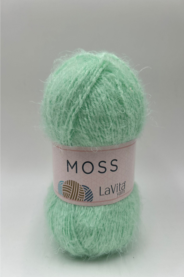 Moss Feather Hand Knitting Yarn 45% Polyamide 55% Premium Acrylic 100Gr (0026 Mint)