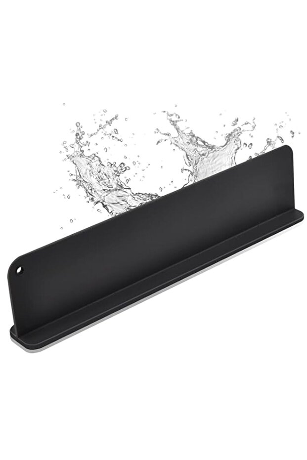 TERRIFI Silicone Sink Splash Guard with Suction Cup - 17.3 x 4.1 Inch Black Splatter Screen for Kit
