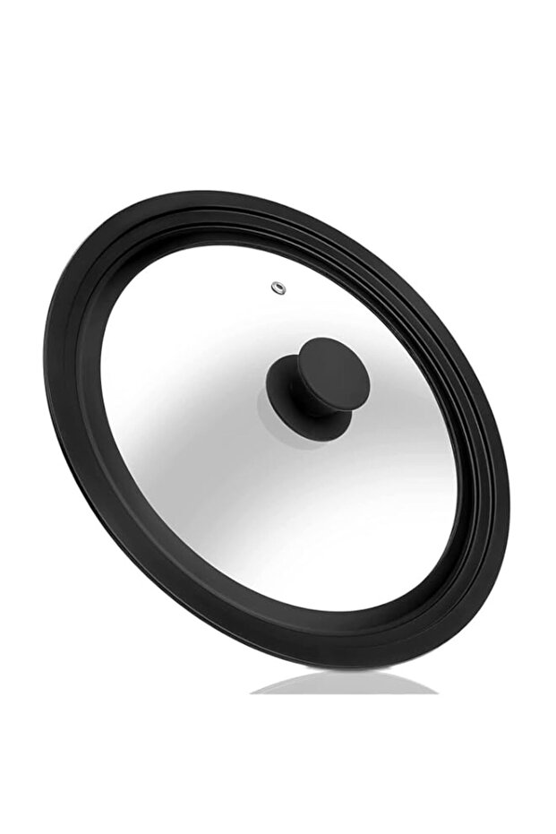 Angju Universal Lid for Pots, Pans and Skillets - Tempered Glass Lid with Heat Resistant Silicone R