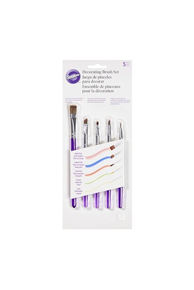 Wilton Cake Decorating Tools 5-Piece Brush Set, Synthetic Bristles