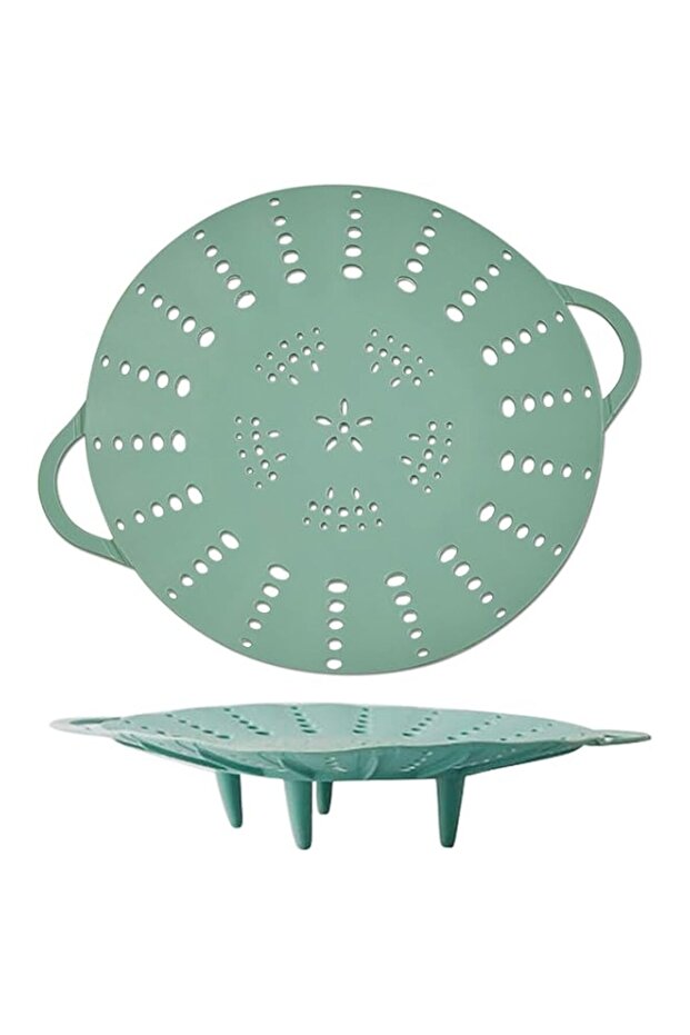 Tazweeq 1 Pack Large Steamer Basket, Silicone Vegetable Steamer Basket, with Handles and Strong Fee