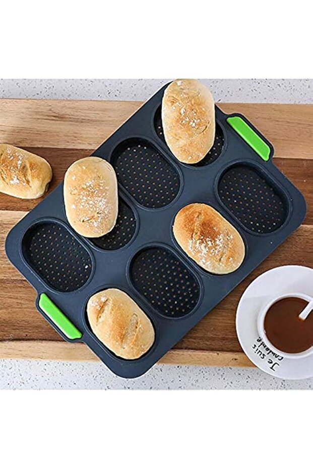 Rectangular Silicone Baking Pan, Clear, Oven Safe, 8 Units, 35x28cm, Food Grade, Non-Stick, Dishwasher Safe