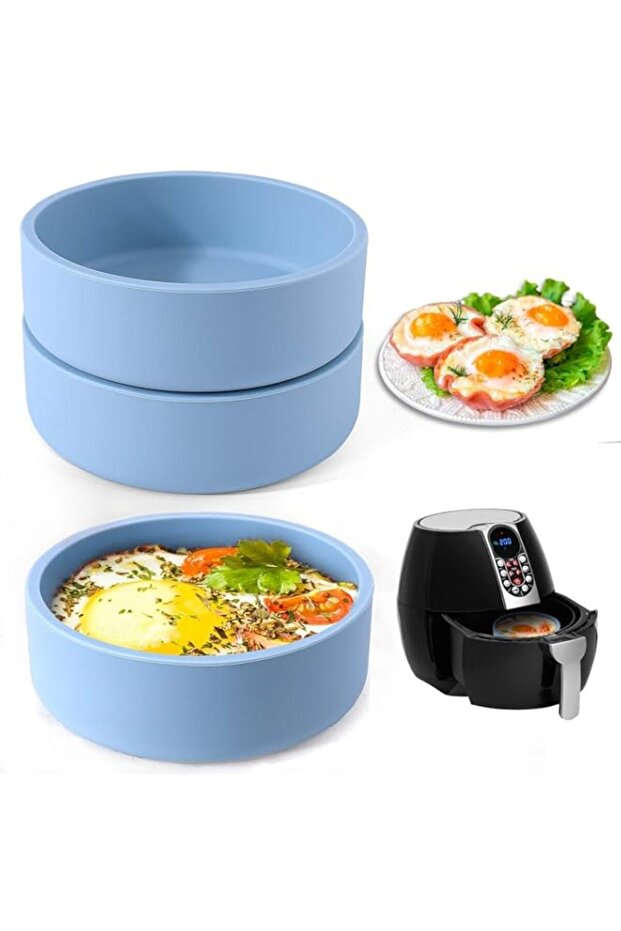 Silicone Air Fryer Egg Mold, 3 Pcs Reusable Nonstick Egg Bites Pan with Lid, Sous Vide Egg Bite Mak