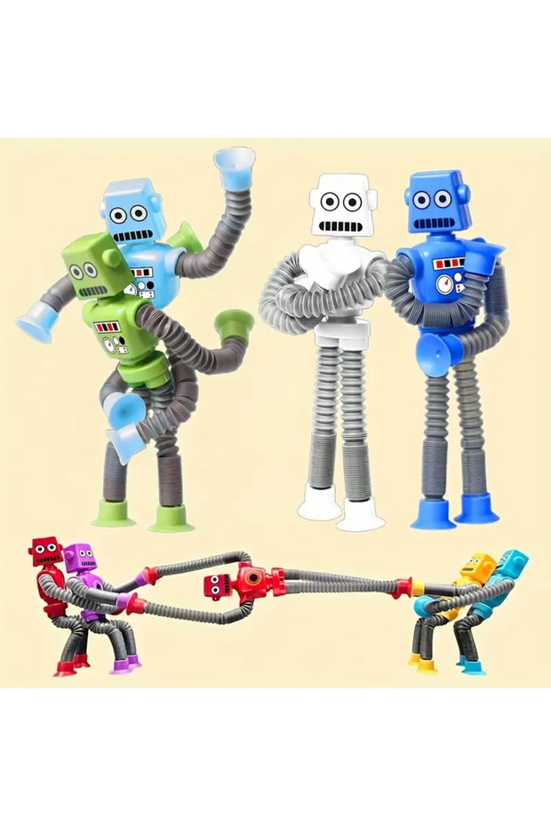 1 Adet Vantuzlu Zürafa Eğitici Uzayan Boru Zürafa Teleskopik Yapışkanlı Yeni Model Robot - 4