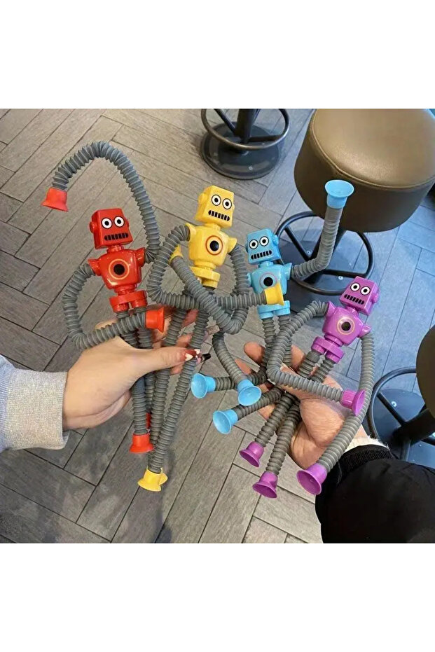 1 Adet Vantuzlu Zürafa Eğitici Uzayan Boru Zürafa Teleskopik Yapışkanlı Yeni Model Robot - 3