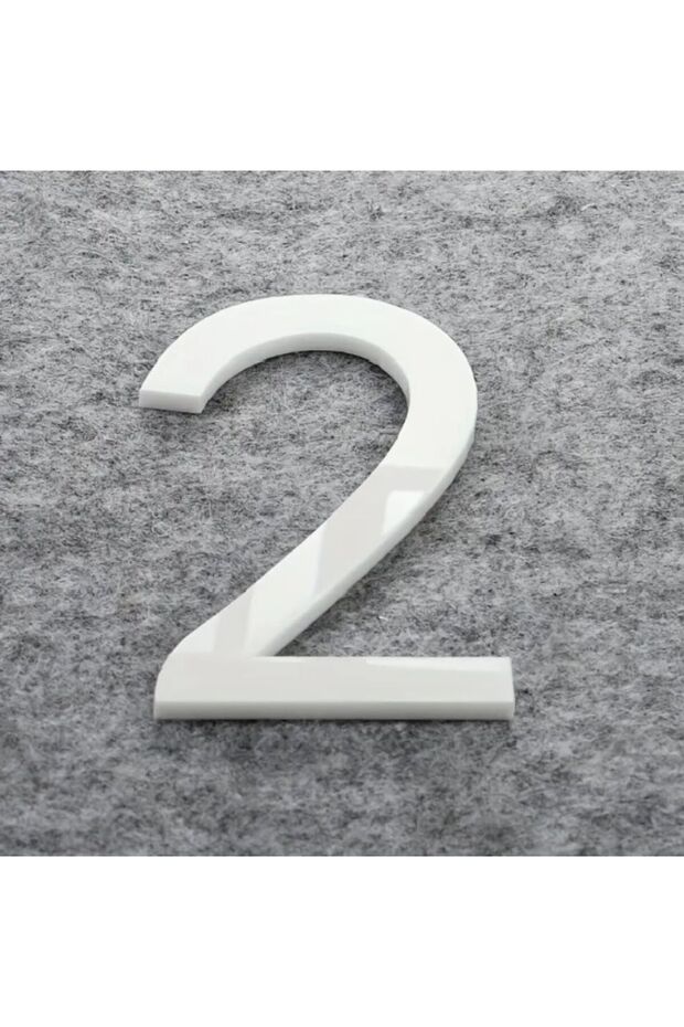 Circle -Wall - Door Number 3 mm Laser Cut White Plexiglass Self Adhesive Number - 2 Two