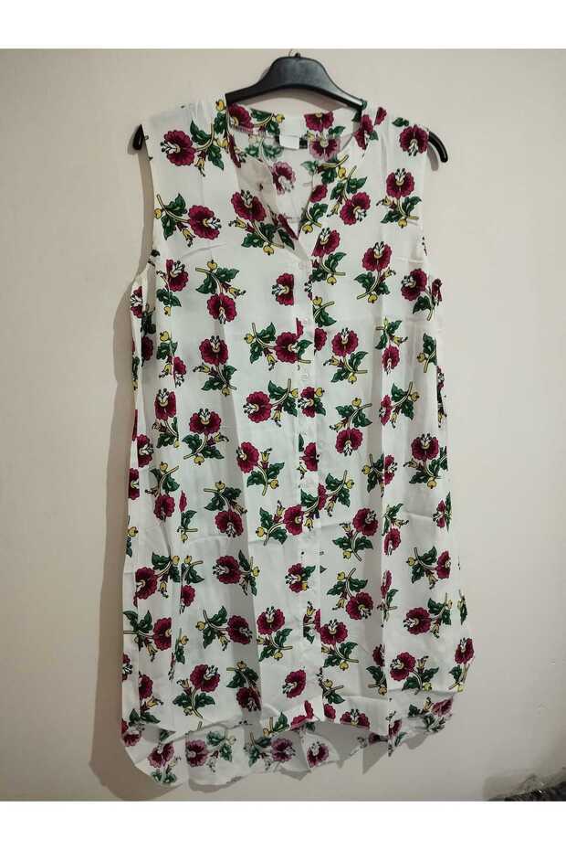 100% Cotton, Sleeveless, Full Button Stylish Dress