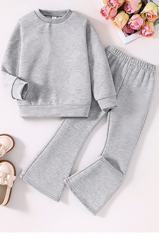 Girl's Bottom Top Set Long Sleeve Sweat and Spanish Pants Creche Primary School Kindergarten