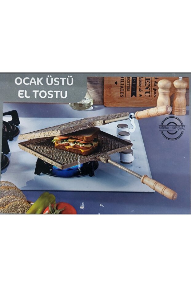 Cast Iron Stove Top Toaster with Granite Effect