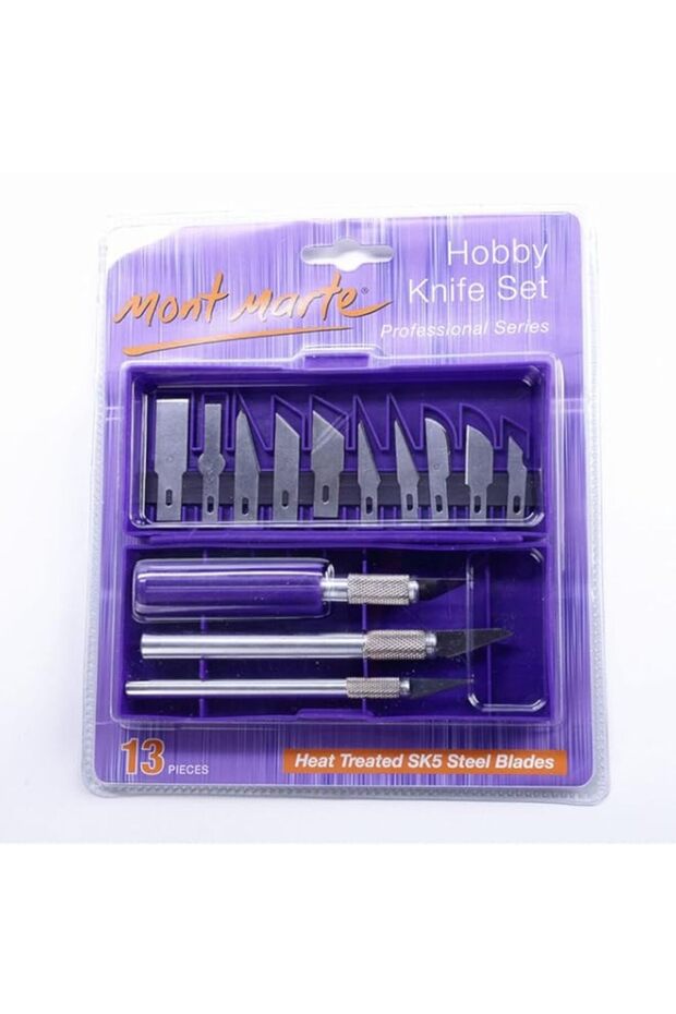 Mont Marte Hobby Knife Set (13 Pieces, Silver)