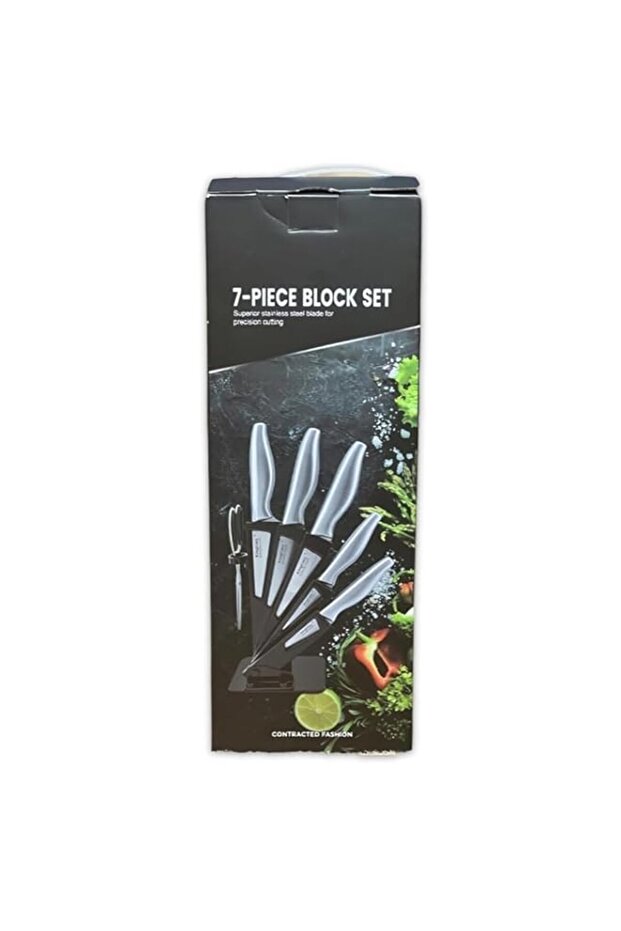 Kitchen Knife Set, 7 Pieces, Cutlery Organizer.