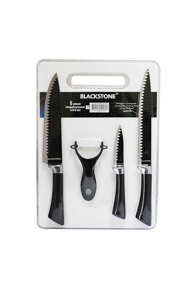 Blackstone Knife set kitchen tools knife set with chopping board Set of 5pcs (White)