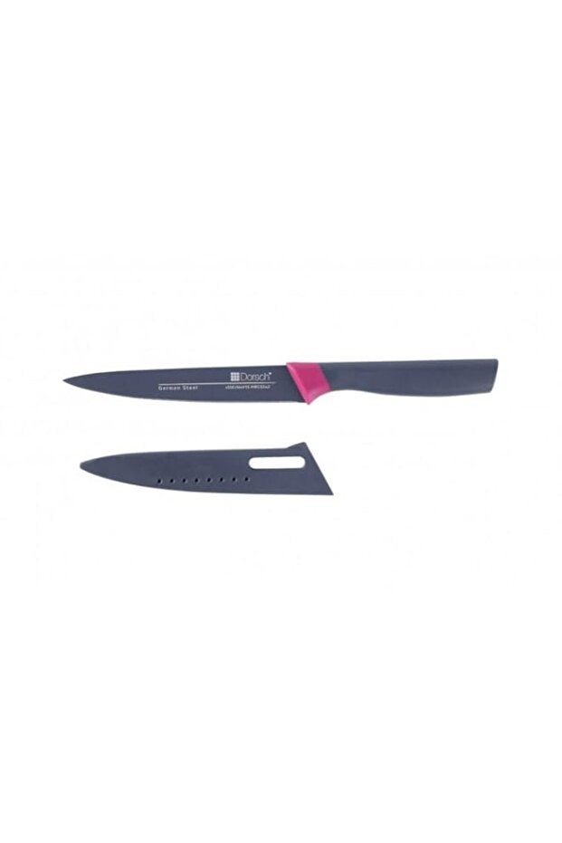 Dorsch Non-Stick Utility Knife 5″: Elevate Hygiene & Precision | German Steel Blade, Smart Design | Food Safe Coating, Protective Sheath