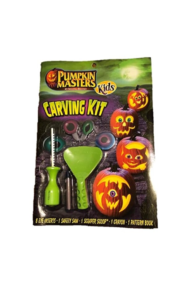 Pumpkin Masters Kids Halloween Jack o Lantern Carving Kit includes 4 Kid Friendly Patterns 100234