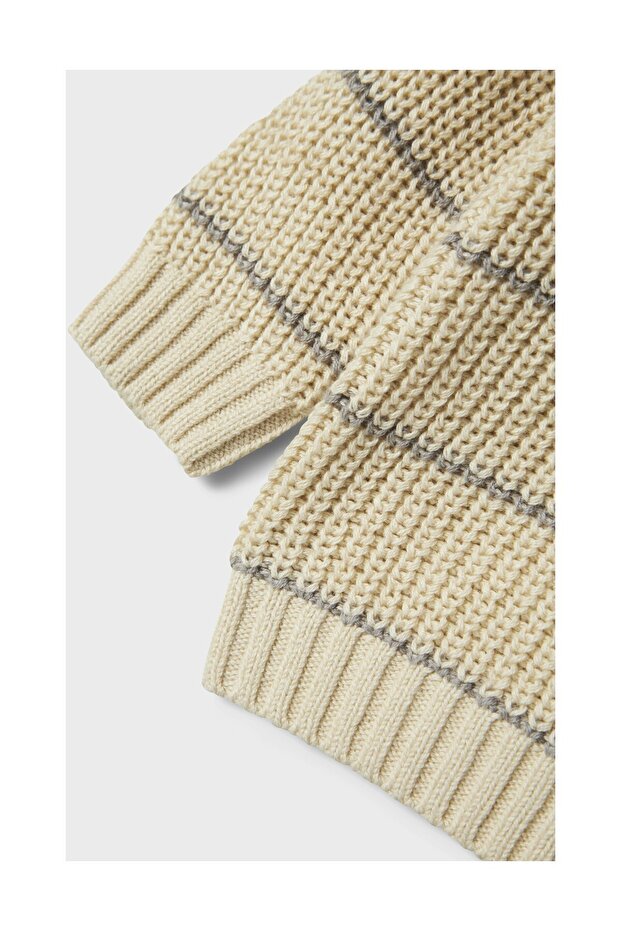 NBMEMLEN LS STRICK-STREIFENPULLOVER LILA - 3