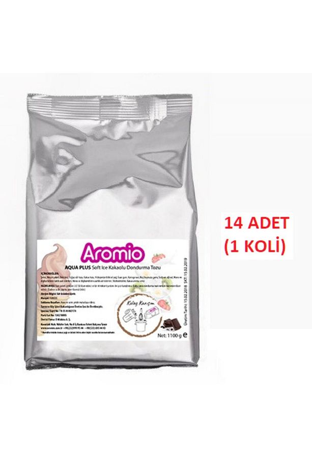 14 Adet (1 KOLİ) Kakaolu Soft Dondurma Tozu Aqua Plus (SU İLE YAPILIR) 1.100gr - 5