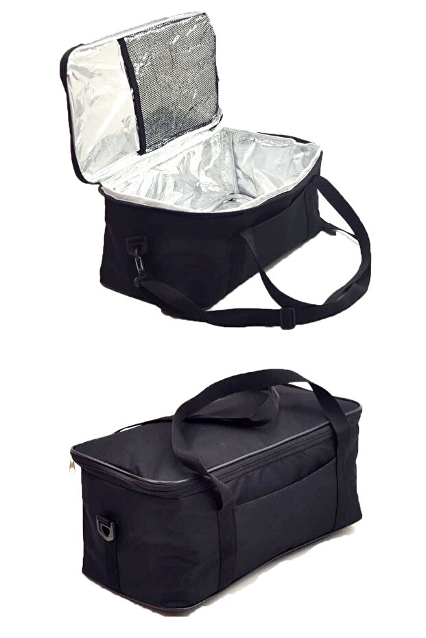 18 Liters Black 42*18*22 Hot Cold Protection Icebox Cooler Picnic Beach Bag with 3 Compartments