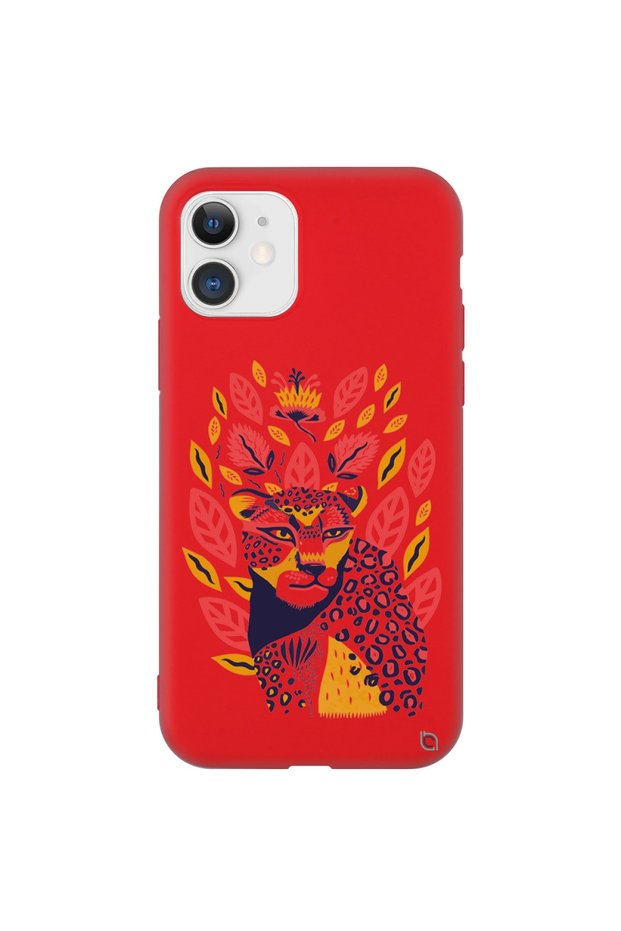 iPhone 11 Colorful Tiger Patterned Silicone Case with Velvet Inside