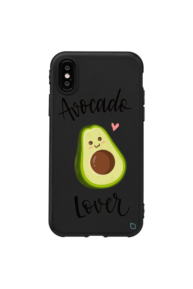 iPhone X XS Premium Velvet Inside Colorful Avocado Patterned Silicone Case