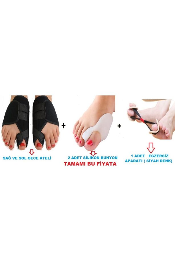 2 Li Set Ayak Baş Parmak Parmağı Kemik Kemiği Çıkıntısı Için Aparat Atel Halluks Valgus Bunyon - 2