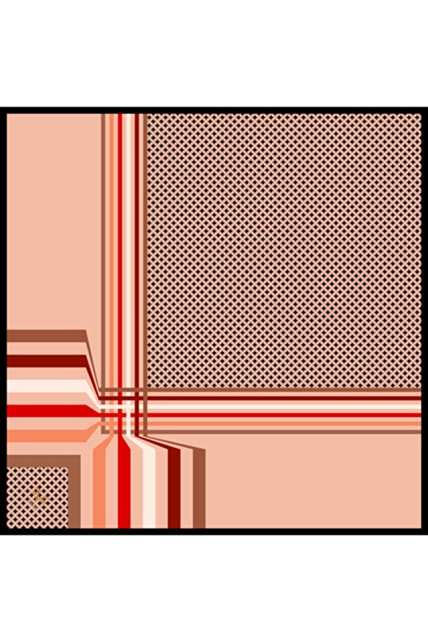 Salmon Black Twill Scarf Striped Pattern Black Series Scarf