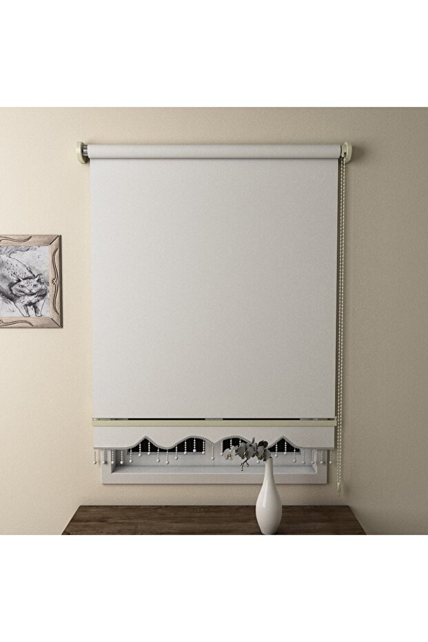 Roller Blinds White Beaded 90X260