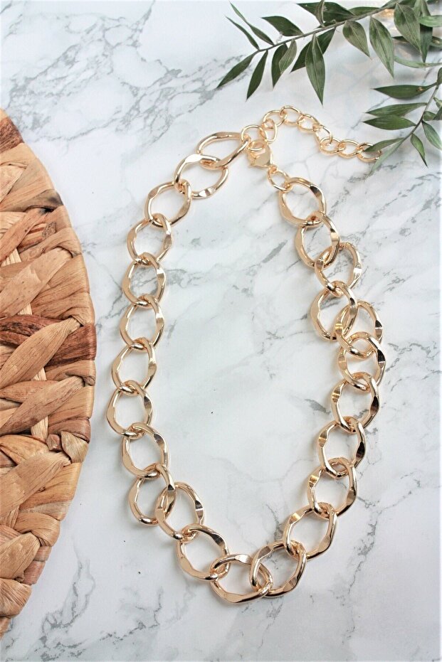 Women Thin Chain Necklace Gold Color Plated Thin Necklace