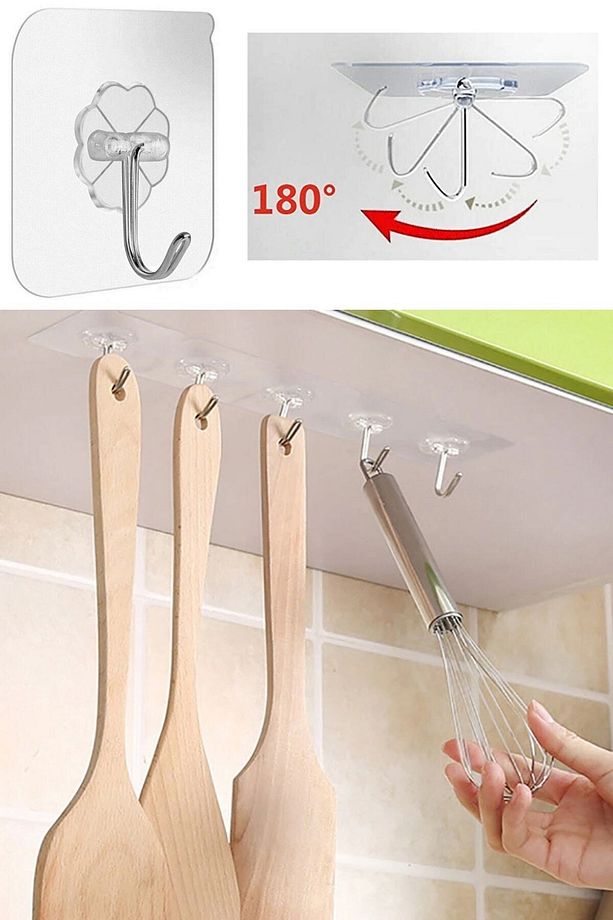 Süper Güçlü Yapışkanlı Suya Dayanıklı Şeffaf Askı 5li Set Yeniden Kullanılabilir Kancalar - 3