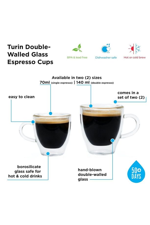 Turin Çift Cidarlı Espresso Bardağı 2 X 140 ml - 4