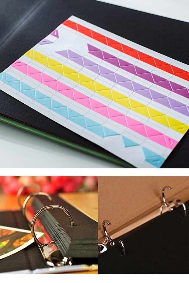 Black Leaf Notebook with Clapper Cover Suitable for Making Photo Albums