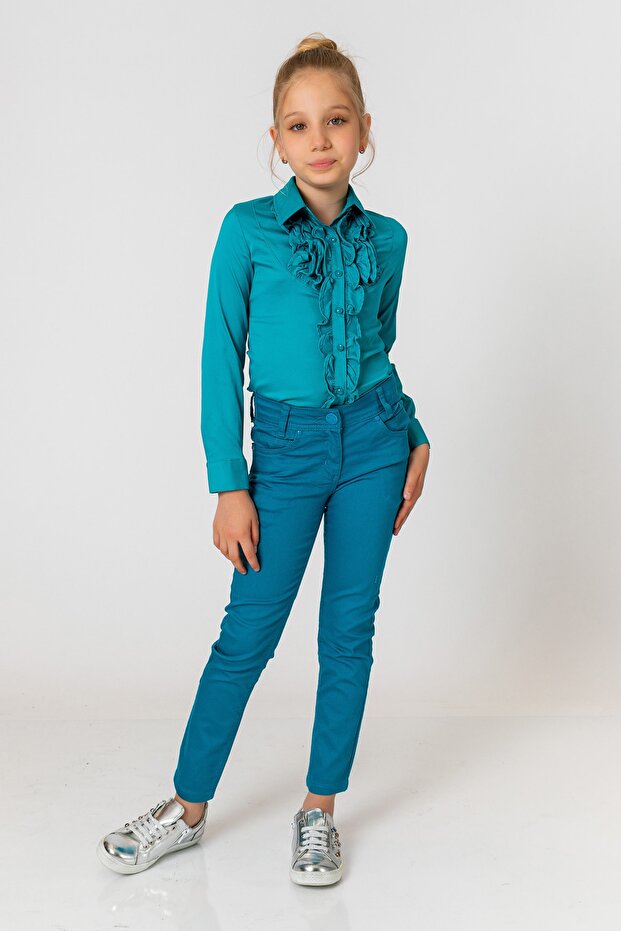 Devojčice, mint pantalone - 3