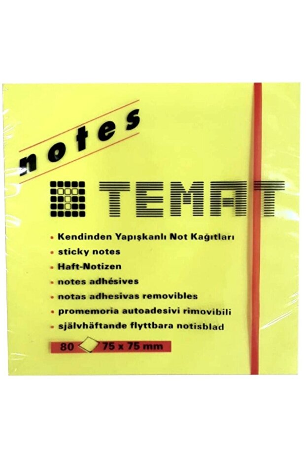 75 Mmx75 mm Adhesive Note Paper Highlighter Yellow 80 Sheets 1 Piece