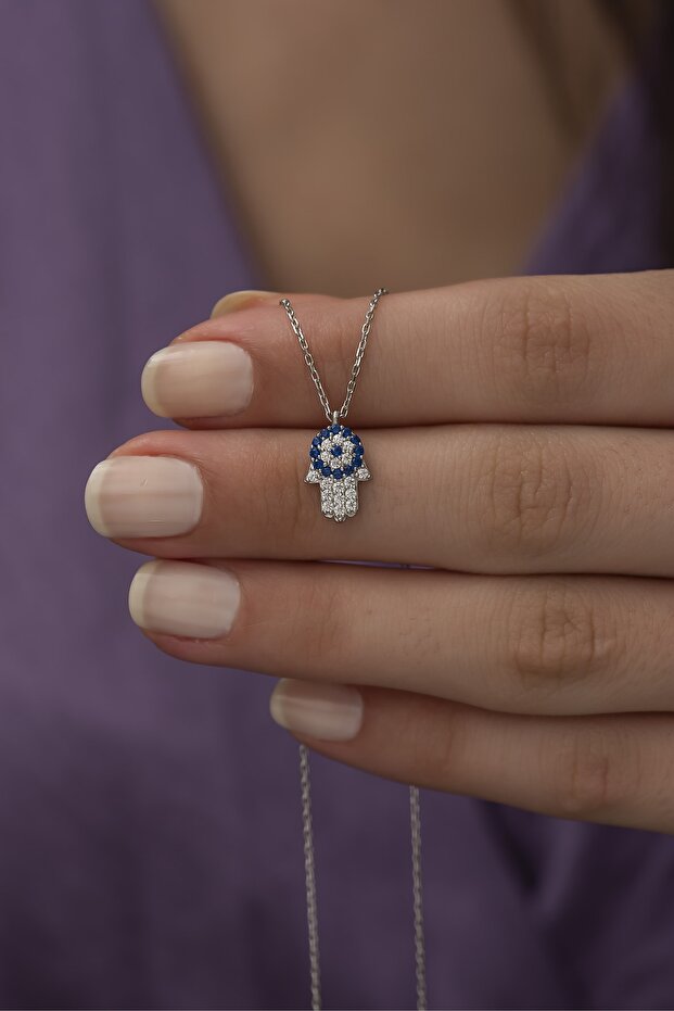 Fatıma Eli Nazar Gümüş Kolye - 1