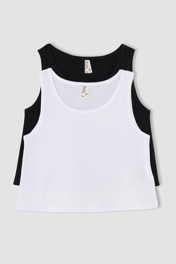 Kız Çocuk Basic Kolsuz 2'li Atlet - 5