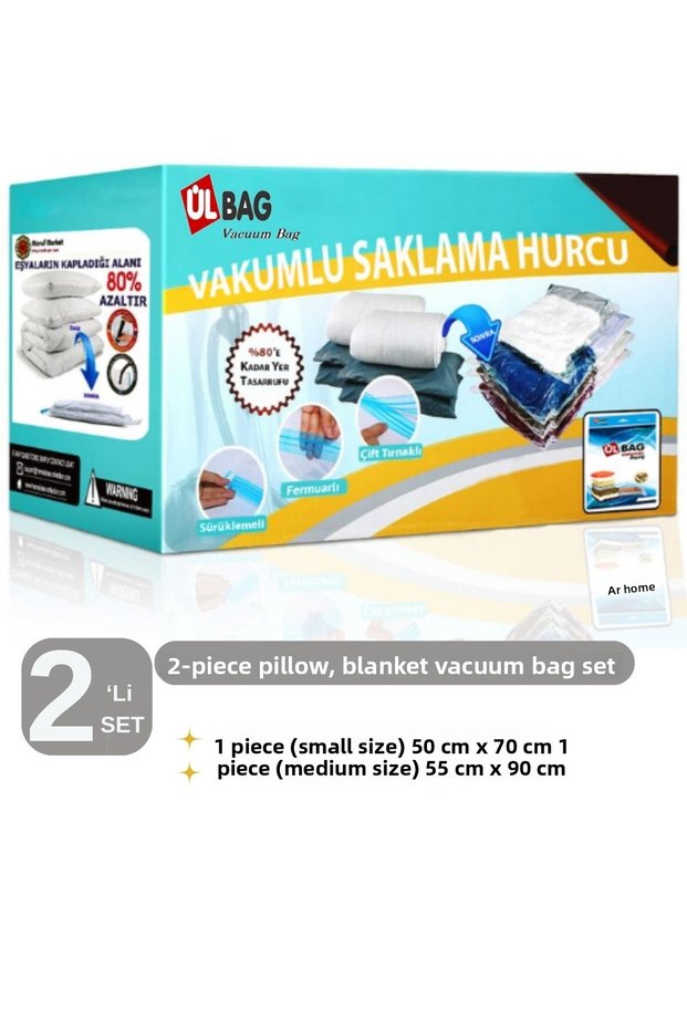 Marufmarket Set of 2 Vacuum Bags (2 MEDIUM) Vacuum Bag, Vacuum Bag (Dress Bag)