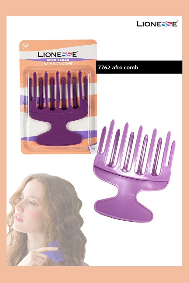 Afro Comb 7762 - Wide Toothed, for Curly Thick Volume Hair