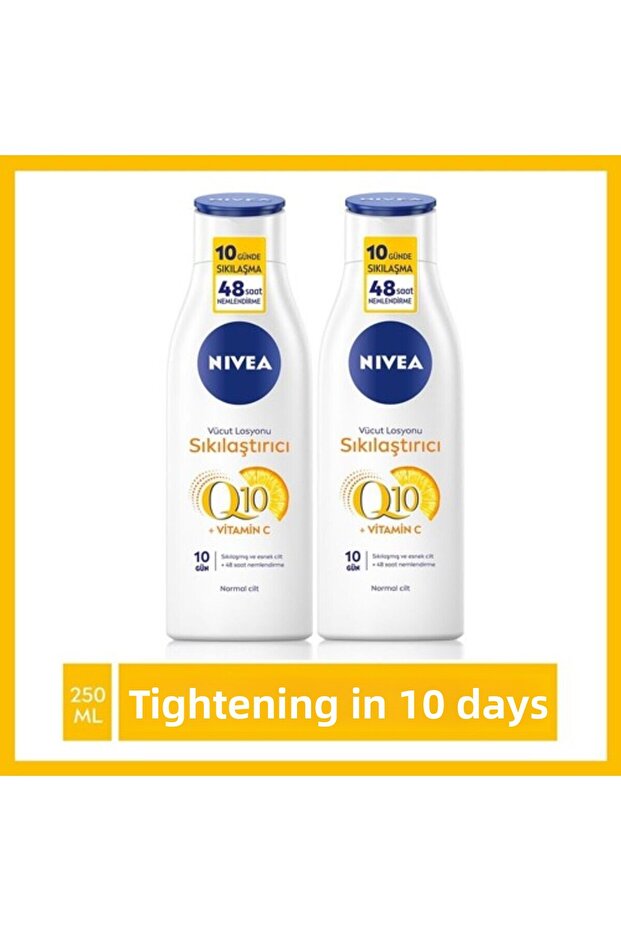 Firming Body Lotion 250 ml x2 Pieces Contains Q10, Vitamin C, 48 Hours of Hydration, Firming in 10 Days