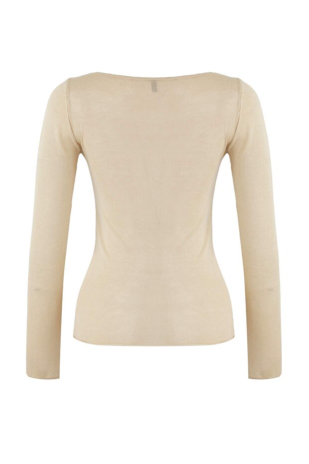 Garderoben-Essentials Beiger Basic Feinstrickpullover | TWOAW26KZ00112 - 6