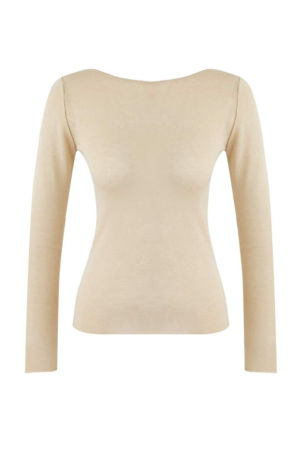 Garderoben-Essentials Beiger Basic Feinstrickpullover | TWOAW26KZ00112 - 5