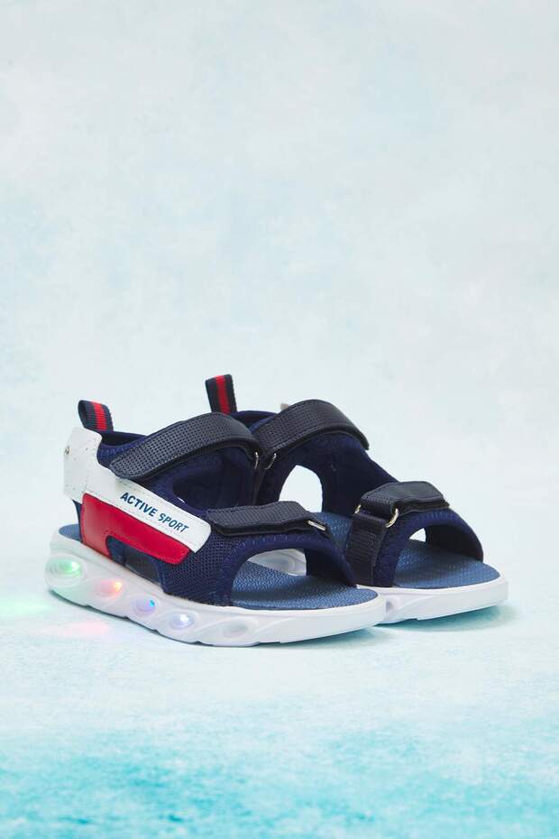 Lacivert Işıklı Küçük Erkek Çocuk Kids Spor Sandalet TAKSS25SD00071 - 3