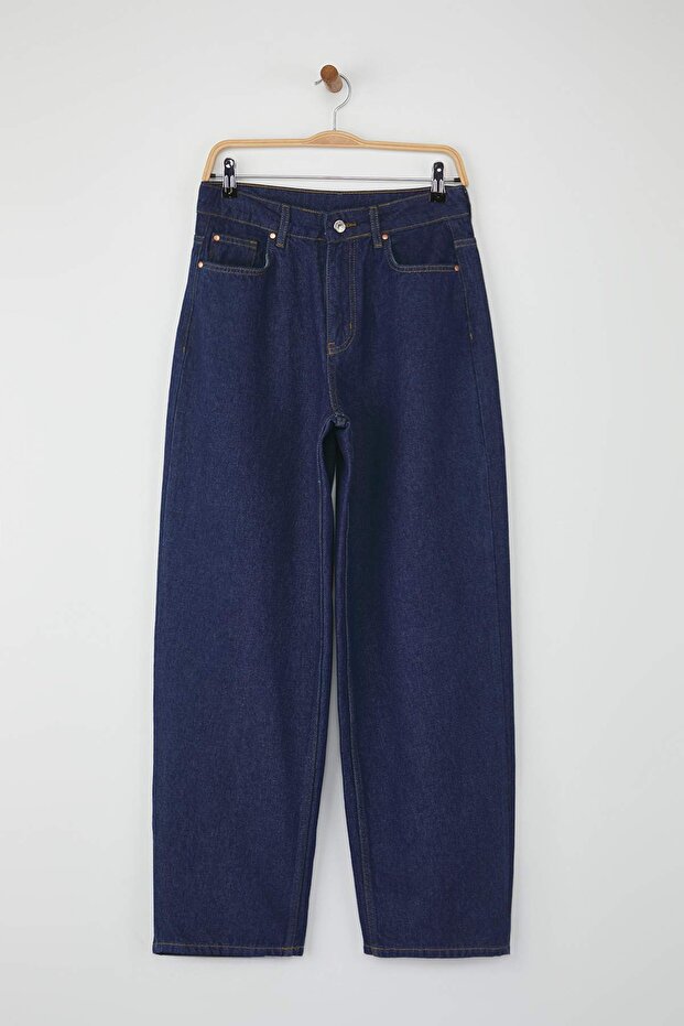 Mavi Yüksek Bel Bol Kesim Barrel Jeans TWOAW26JE00088 - 5