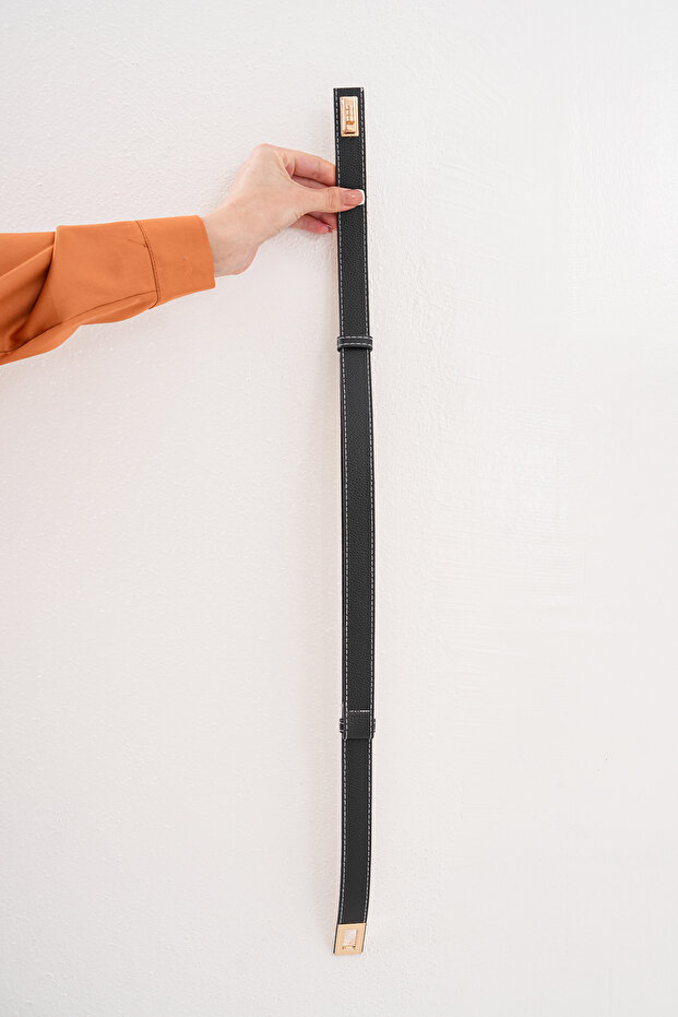 Állítható női öv zárral Arany csattal Ruhaöv Kabát öv - 6